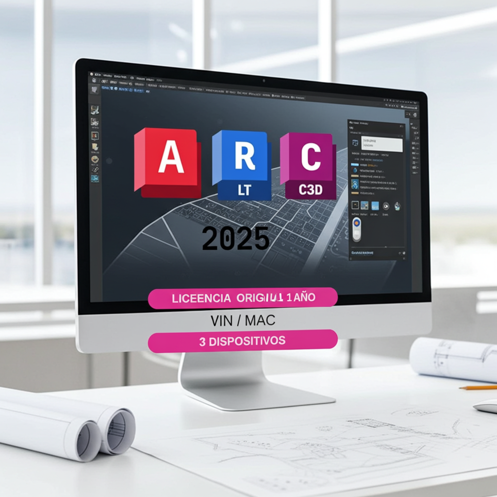 Autocad + Revit + Civil 3d – Lic 1 Año – 2 Dispositivos, Win o Mac 2022-2026