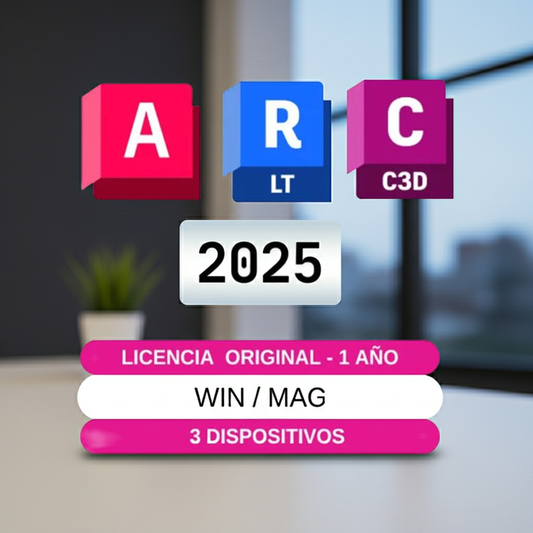 Autocad + Revit + Civil 3d – Lic 1 Año – 2 Dispositivos, Win o Mac 2022-2026