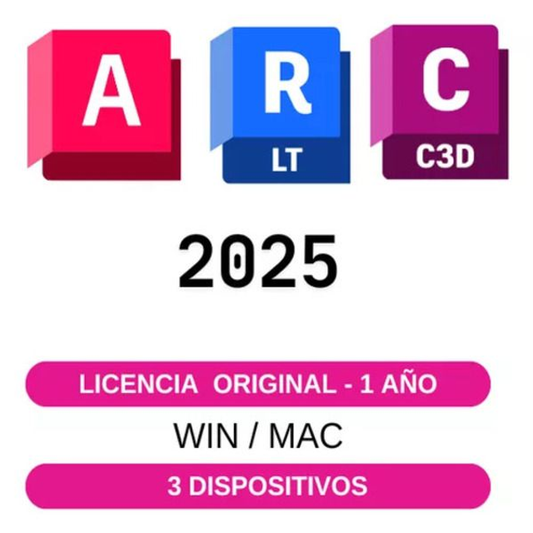 Autocad + Revit + Civil 3d – Lic 1 Año – 2 Dispositivos, Win o Mac 2022-2026